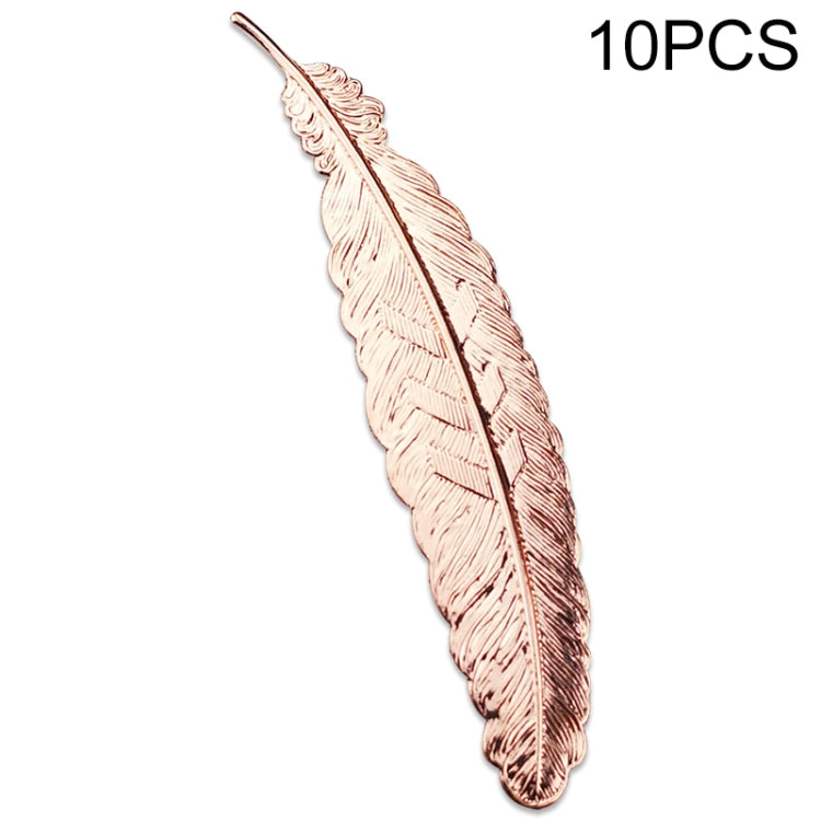 10 PCS Feather Leaf Metal Bookmark Children Student Gift Stationery School Office Supplies
