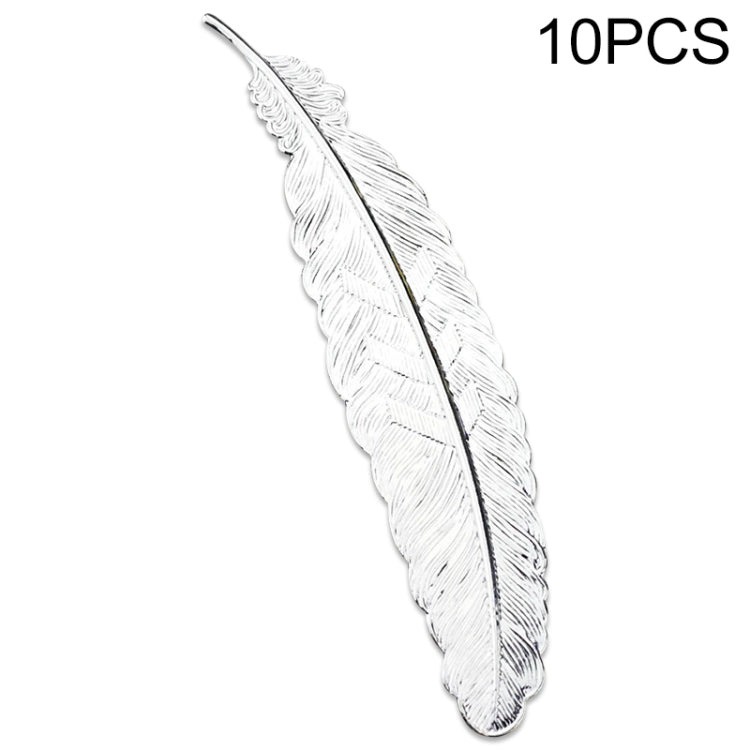 10 PCS Feather Leaf Metal Bookmark Children Student Gift Stationery School Office Supplies