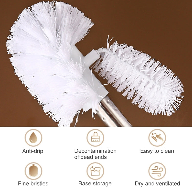 Diamond Shape Base Stainless Steel Long Handle Toilet Brush Toilet Cleaning Brush