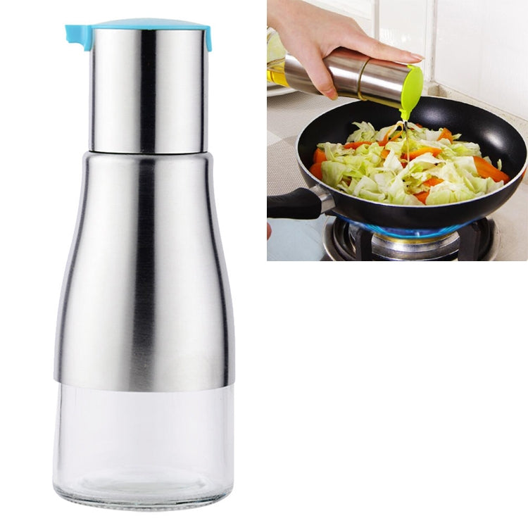 Stainless Steel Glass Oil Pot Cruet Soy Sauce Vinegar Bottle Leakproof Oil Bottle