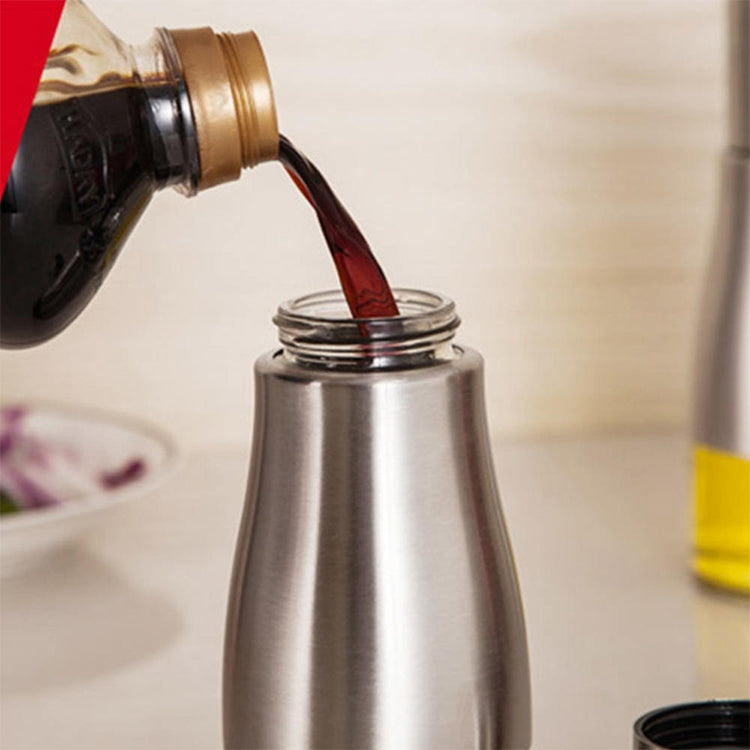 Stainless Steel Glass Oil Pot Cruet Soy Sauce Vinegar Bottle Leakproof Oil Bottle