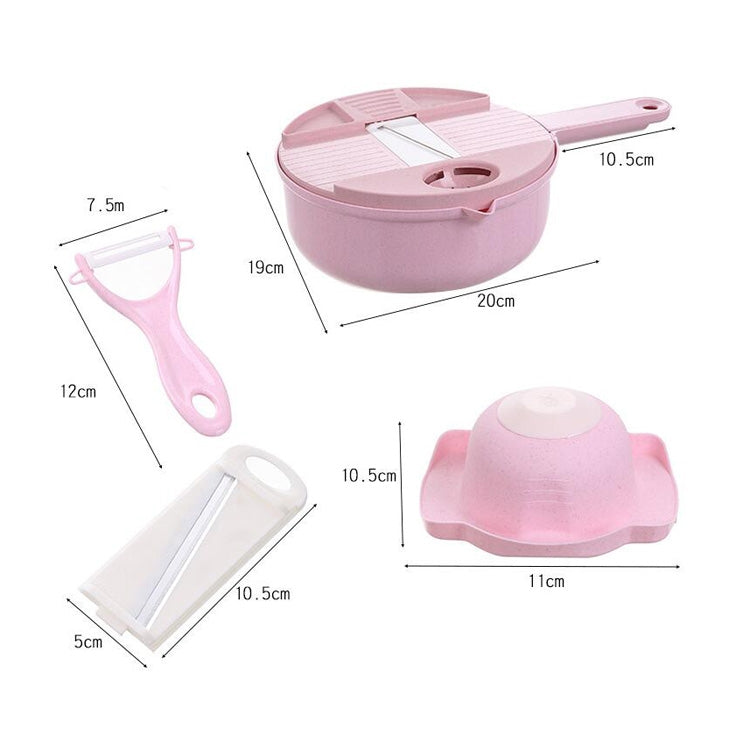 Creative Multifunctional Round Wheat Straw Manual Shredder Peeler Kitchen Tool Set