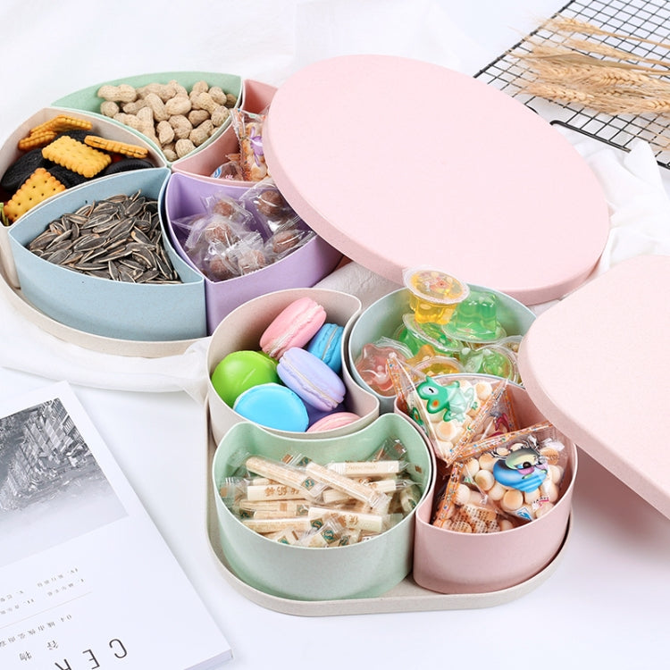 Round Creative Sub-format With Cover Wheat Straw Home Living Room Melon Dried Fruit Plate Snack Storage Box