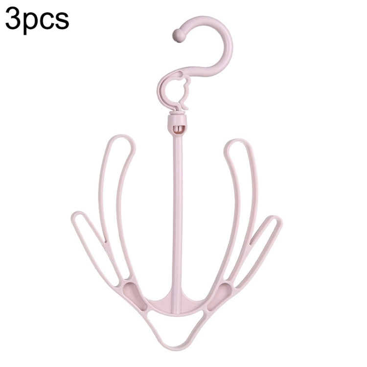 3 PCS Creative Multi-function Outdoor Windproof Double Hook Hanging Shoe Rack Movable Thick Drying Rack