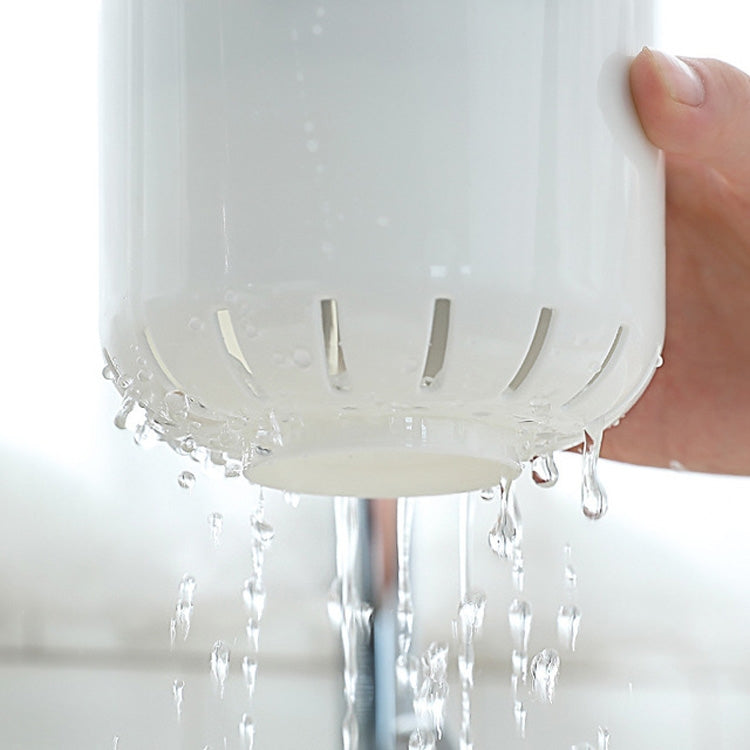 Creative Multi-function Double Drain Shelf Kitchen Chopsticks Storage Bucket Tableware Storage Box, Color:Pink