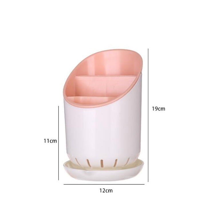 Creative Multi-function Double Drain Shelf Kitchen Chopsticks Storage Bucket Tableware Storage Box, Color:Blue