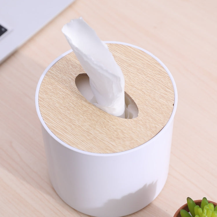 Household Round Creative Modern Simple Wooden Tissue Box