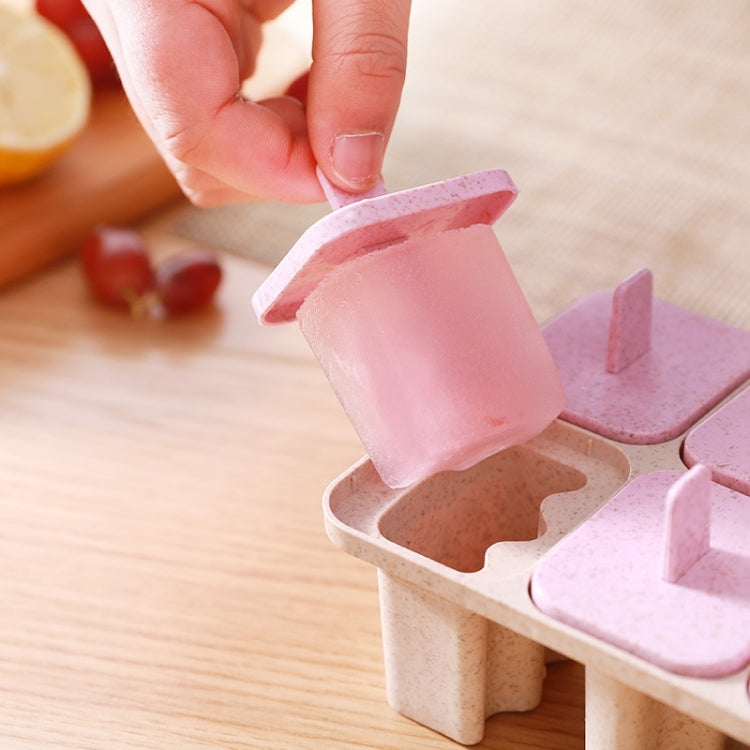 Summer Creative 8 Grid Wheat Straw DIY Ice Cream Popsicle Mold