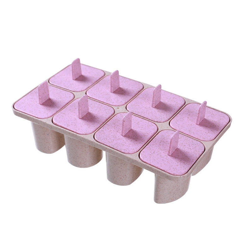 Summer Creative 8 Grid Wheat Straw DIY Ice Cream Popsicle Mold