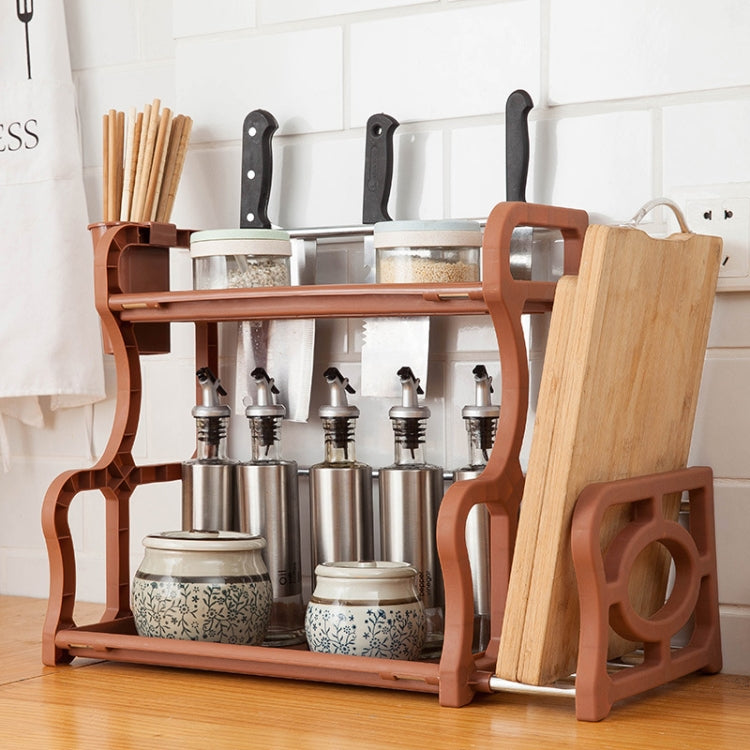 Multifunctional Creative Double Plastic Cutter Cruet Storage Rack Kitchen Rack