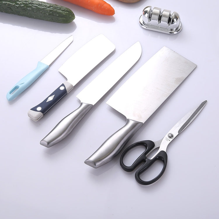 2 PCS Three-stage Sharpening Artifact Home Manual Mini Sharpening Kitchen Knife Scissors Grinding Tool, Specification: Plating Silver