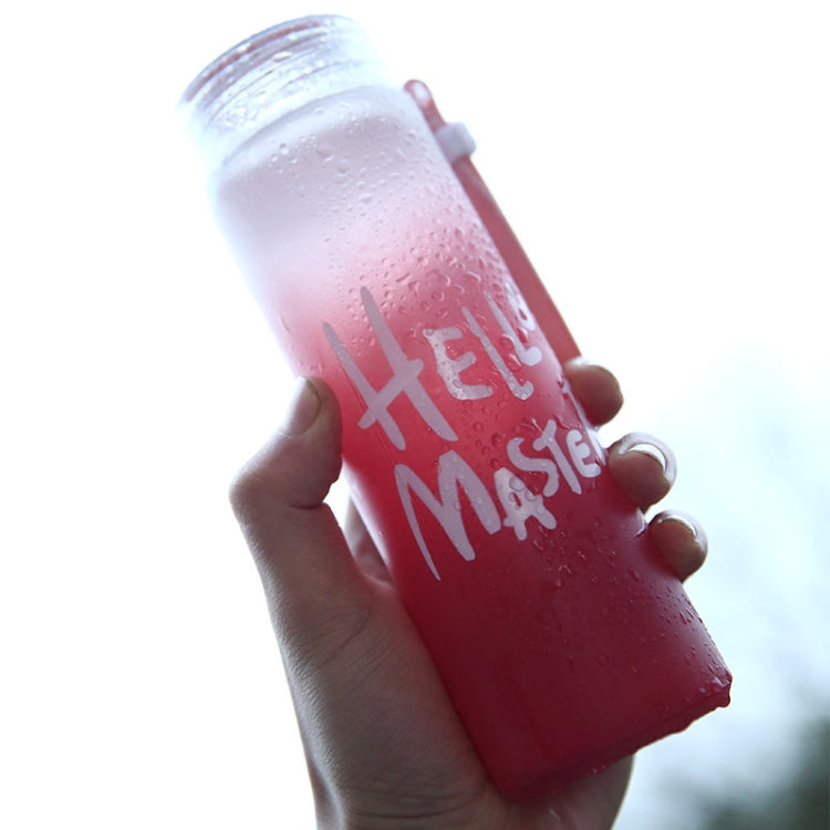 Creative Minimalist Gradient Color Glass Ladies Portable Scrub Couple Cup, Capacity: 401-500ml