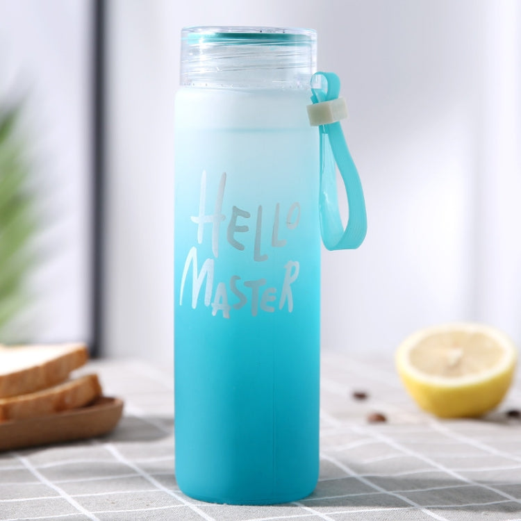 Creative Minimalist Gradient Color Glass Ladies Portable Scrub Couple Cup, Capacity: 401-500ml