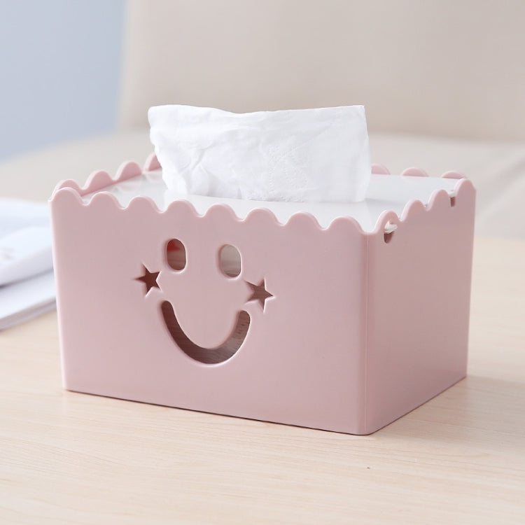 Cute Cartoon Multi-function Flip-style Smiley Tissue Box Living Room Dining Room Tissue Paper Storage Box
