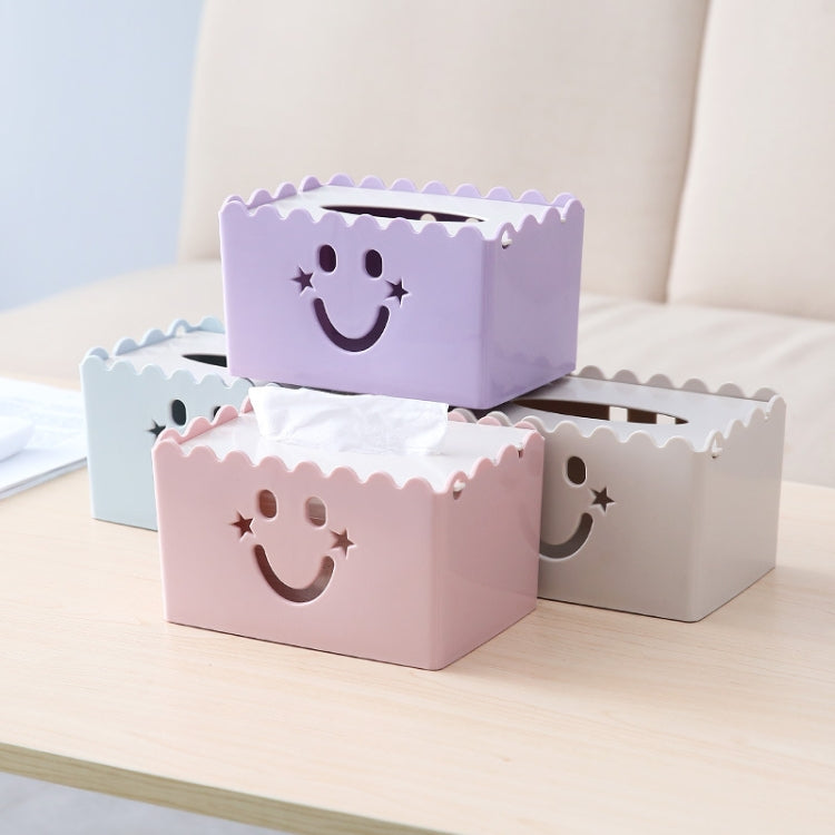 Cute Cartoon Multi-function Flip-style Smiley Tissue Box Living Room Dining Room Tissue Paper Storage Box