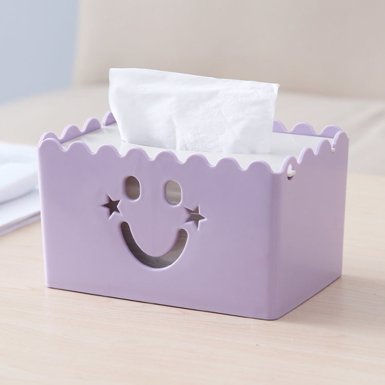 Cute Cartoon Multi-function Flip-style Smiley Tissue Box Living Room Dining Room Tissue Paper Storage Box