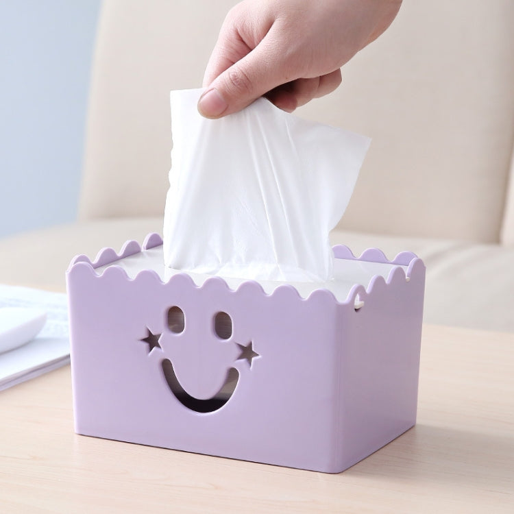 Cute Cartoon Multi-function Flip-style Smiley Tissue Box Living Room Dining Room Tissue Paper Storage Box