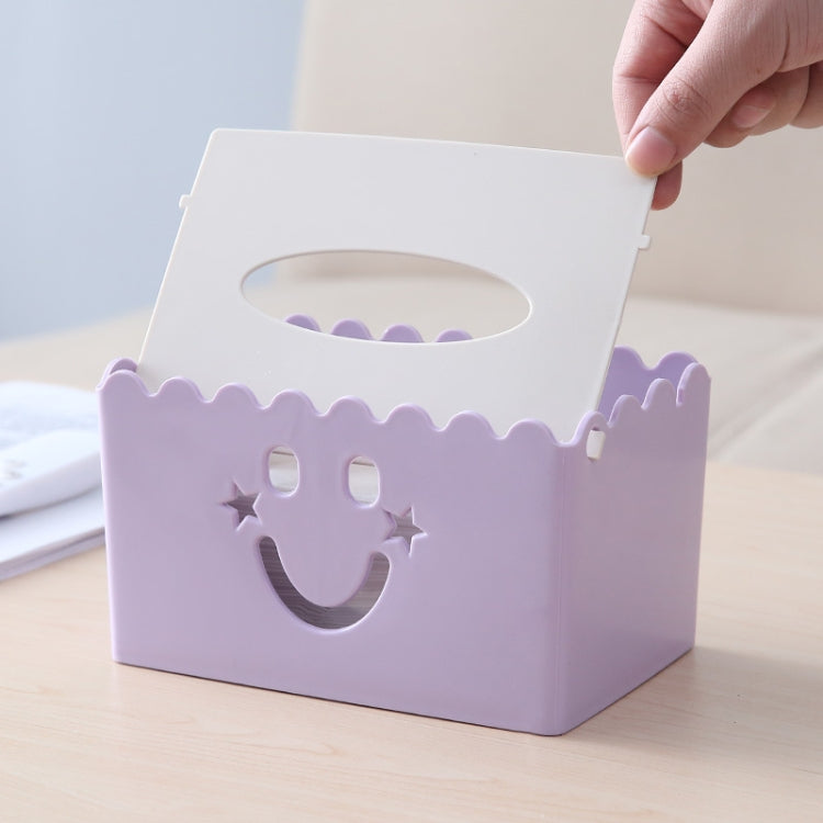 Cute Cartoon Multi-function Flip-style Smiley Tissue Box Living Room Dining Room Tissue Paper Storage Box