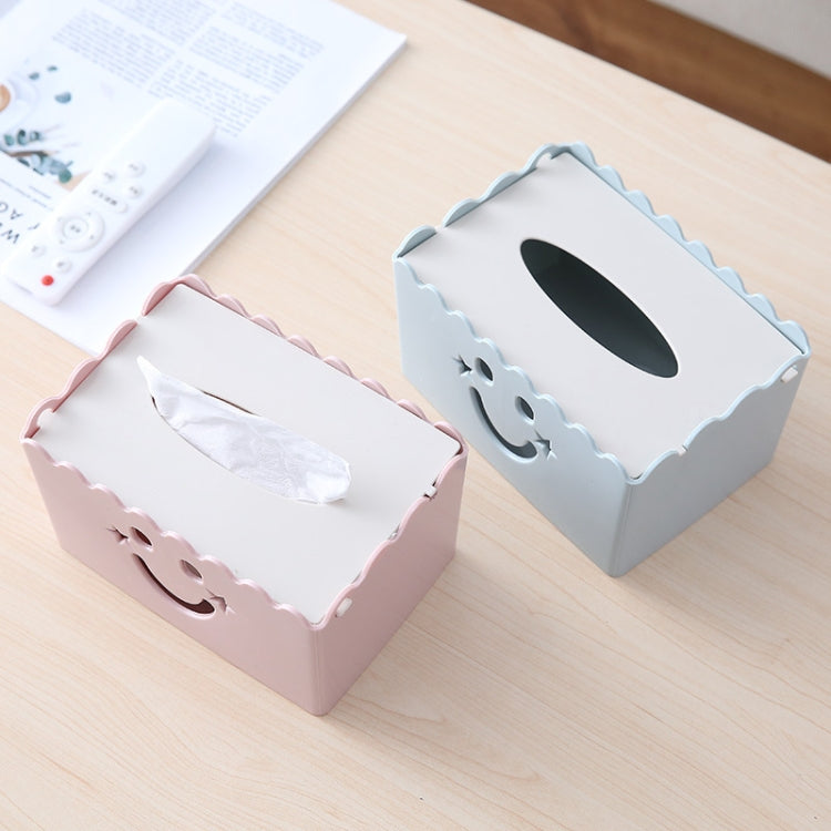 Cute Cartoon Multi-function Flip-style Smiley Tissue Box Living Room Dining Room Tissue Paper Storage Box