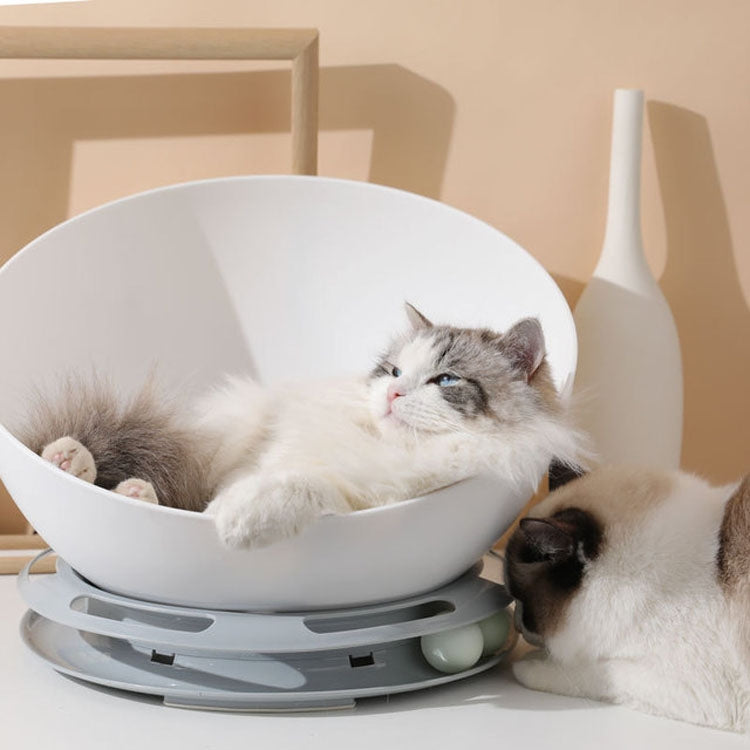 Two-in-one Half-ball Pet Cat Nest Single-layer Cat Carousel