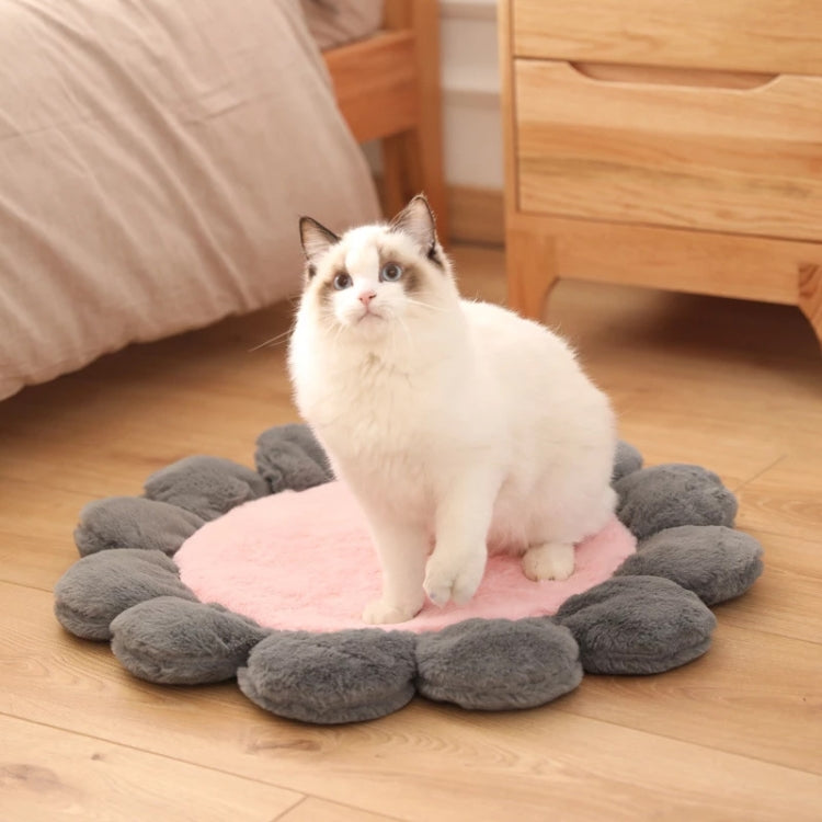 Round Flower Pet Cat Dog Plush Mat Pet Bed, Specification: 110cm