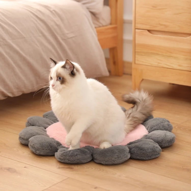 Round Flower Pet Cat Dog Plush Mat Pet Bed, Specification: 110cm