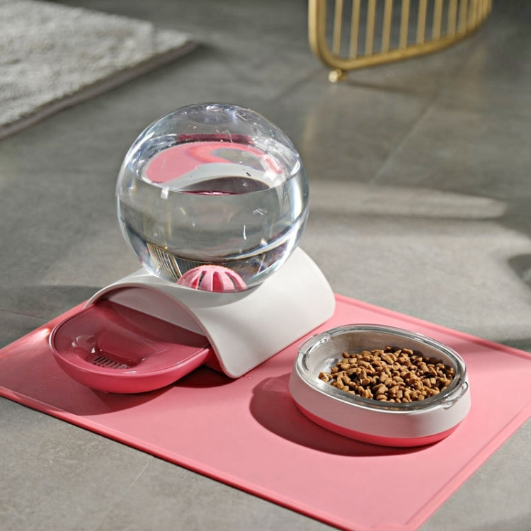 Bubble Ball Pet Automatic Watering Drinker Feeding Set(Pink)