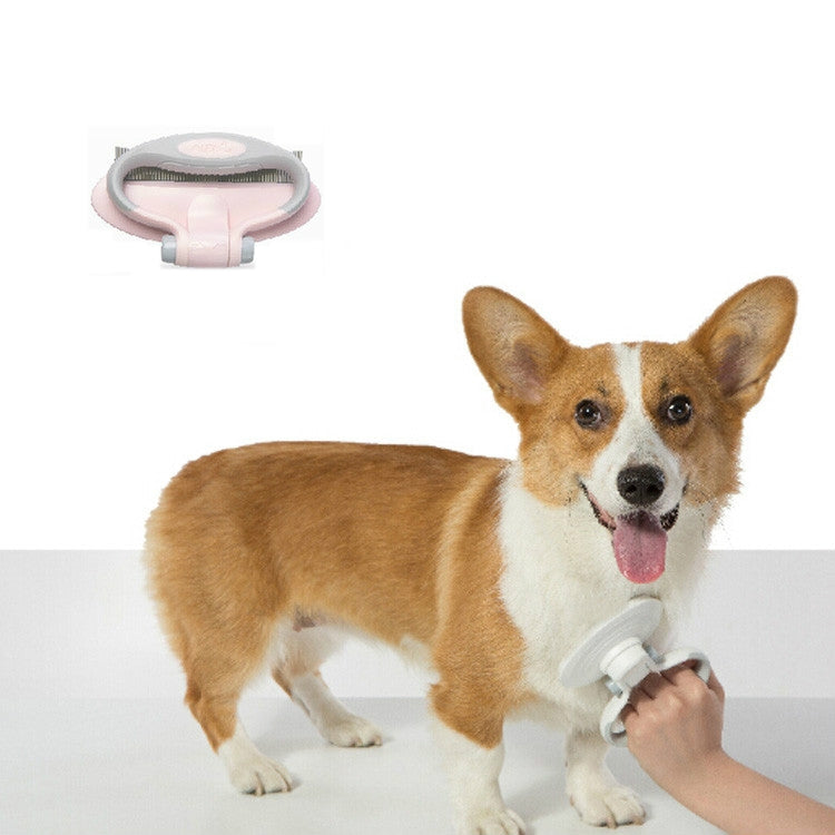 Curved Massage Beauty Pet Comb Pet Steel Comb(Pink)