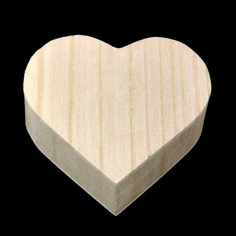 2 PCS Crafts Magnet Buckle Love Box Daily Makeup Retro Heart-shaped Wooden Storage Box