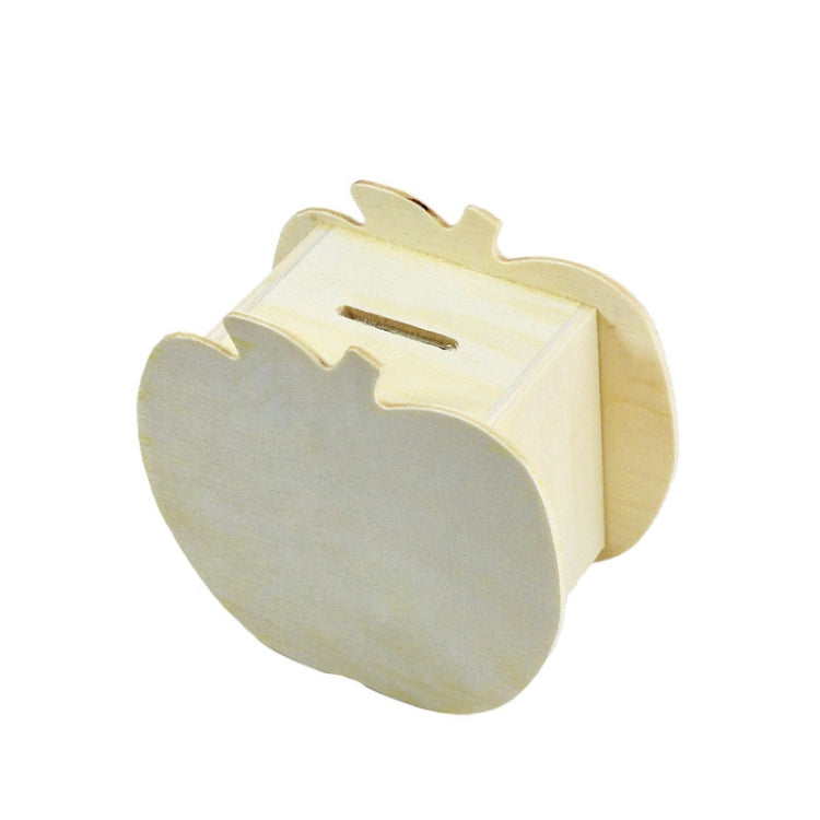 Lovely Creative Child DIY Wooden Apple Hand Painted Piggy Bank, Size: 10x5.6x9.5cm
