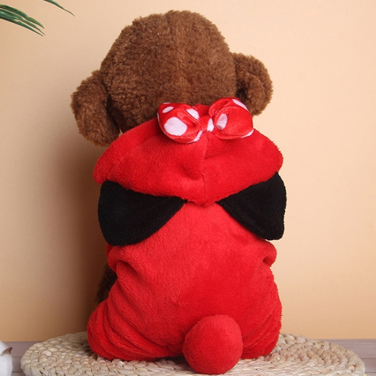 Autumn and Winter Plus Velvet Warm Hooded Plush Cute Pet Four-legged Clothes, Size: