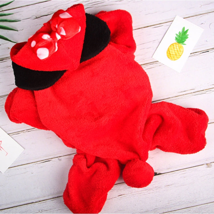 Autumn and Winter Plus Velvet Warm Hooded Plush Cute Pet Four-legged Clothes, Size: