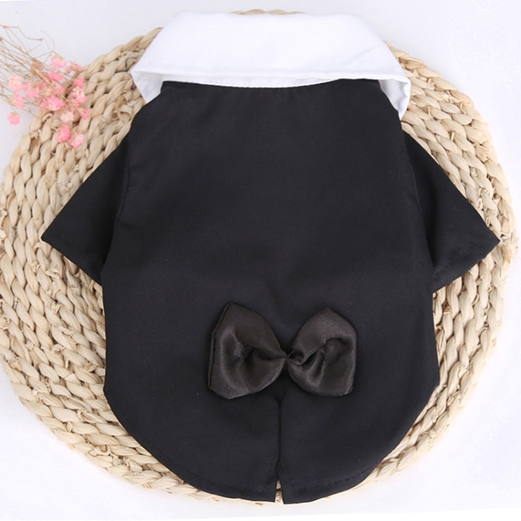 Summer Thin Teddy Cat Puppy Wedding Dress Suit Clothes , Size:L (Black)