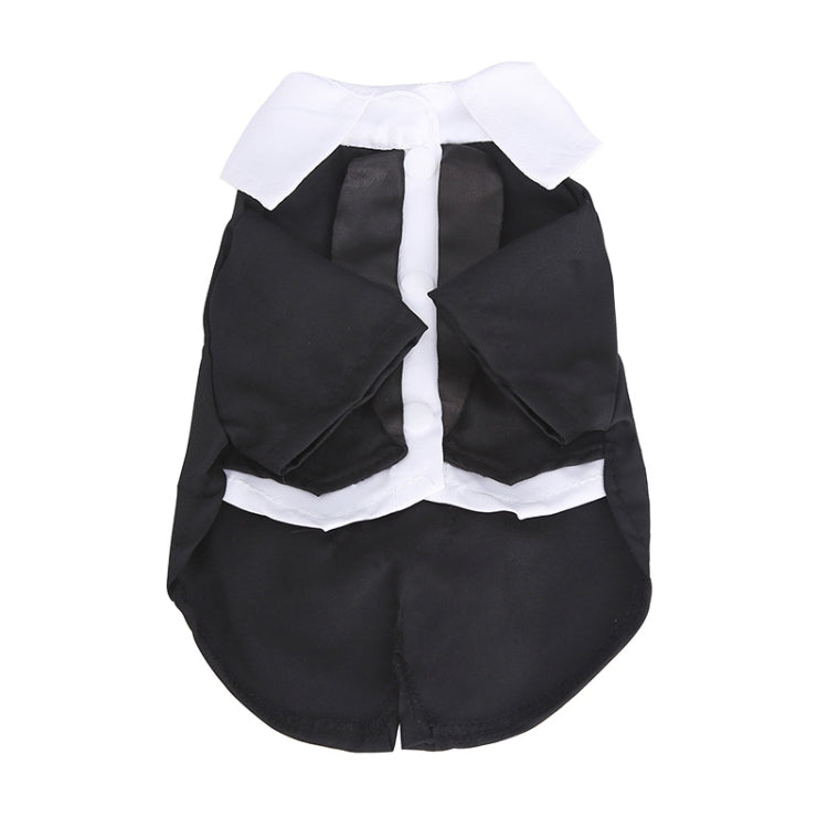 Summer Thin Teddy Cat Puppy Wedding Dress Suit Clothes , Size:L (Black)