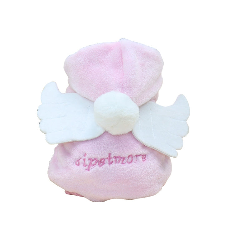 2 PCS Autumn and Winter Warm Cute Angel Wings Hooded Sweater Pet Clothing, Size:L