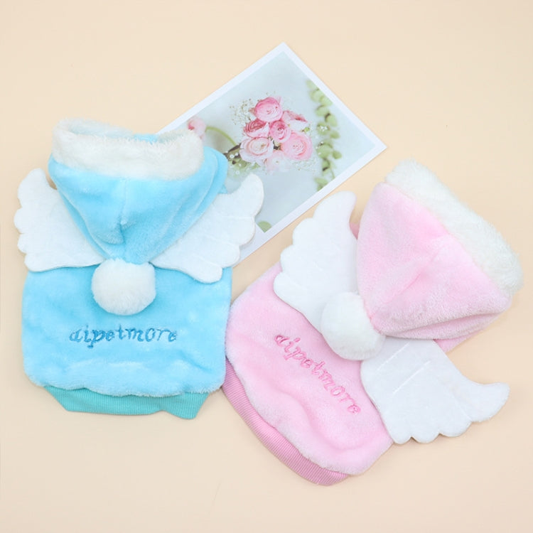 2 PCS Autumn and Winter Warm Cute Angel Wings Hooded Sweater Pet Clothing, Size:XL