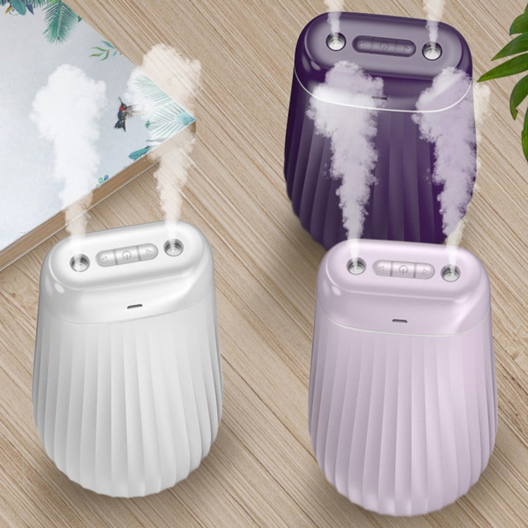 Dual-Nozzle Sprayer Air Humidifier 1L Large Capacity Ultrasonic Cool Mist Water Diffuser Aroma Humidifier, Style:Built-in Battery(Purple)