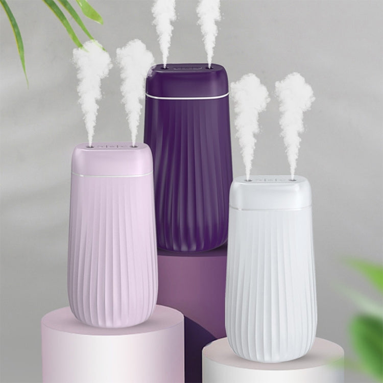Dual-Nozzle Sprayer Air Humidifier 1L Large Capacity Ultrasonic Cool Mist Water Diffuser Aroma Humidifier, Style:Built-in Battery(Purple)