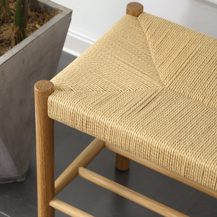 Simple White Oak Solid Wood Rope Change Shoe Bench Porch Stool