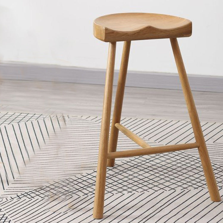 Pure Solid Wood Simple Personality Log Bar Stool, Size:High Bar stool