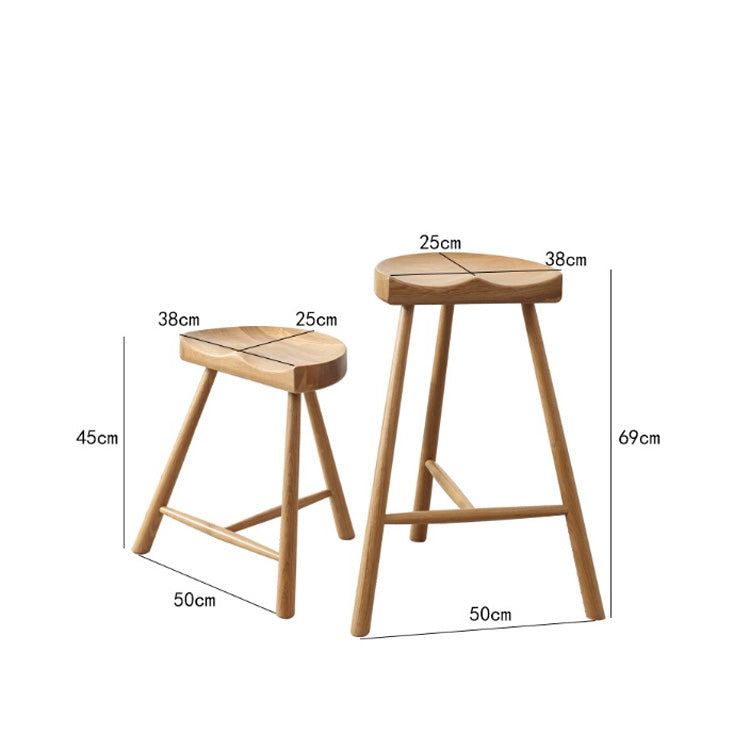 Pure Solid Wood Simple Personality Log Bar Stool, Size:High Bar stool