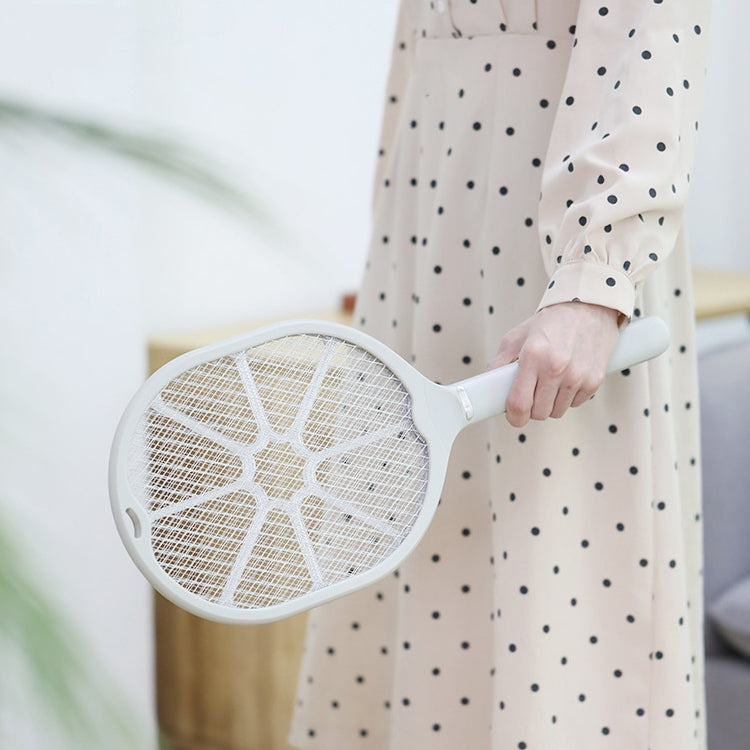 Household Indoor Multi-function Dual-purpose LED Mosquito Killer Charging Handle Electric Mosquito Swatter(Red)