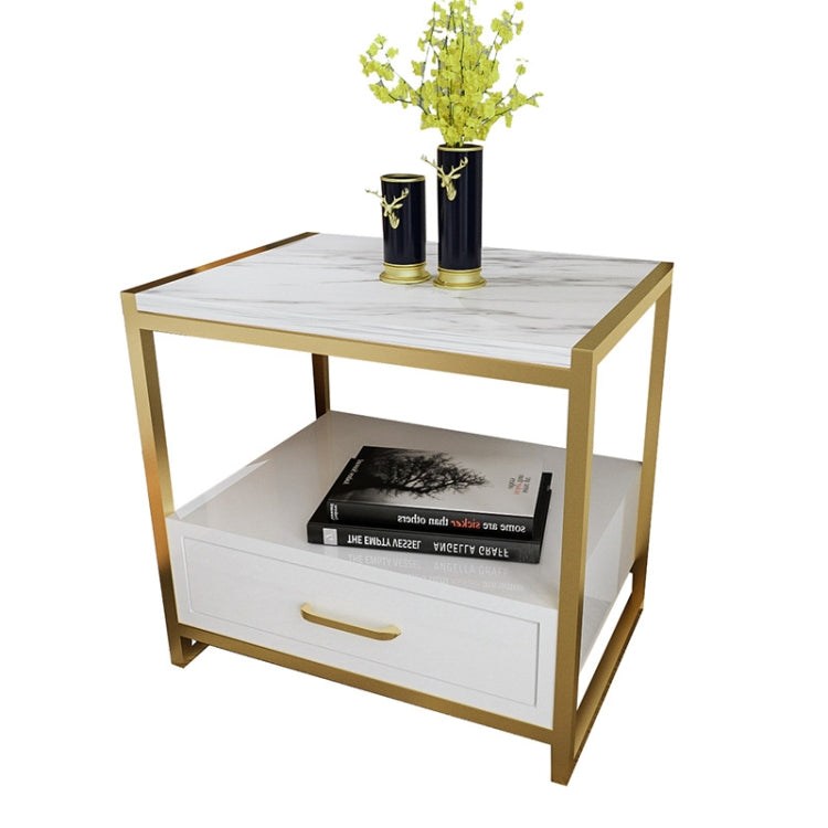 Simple Bedroom Mini Storage Locker Bedside Table, Color:A White Piano Lacquer