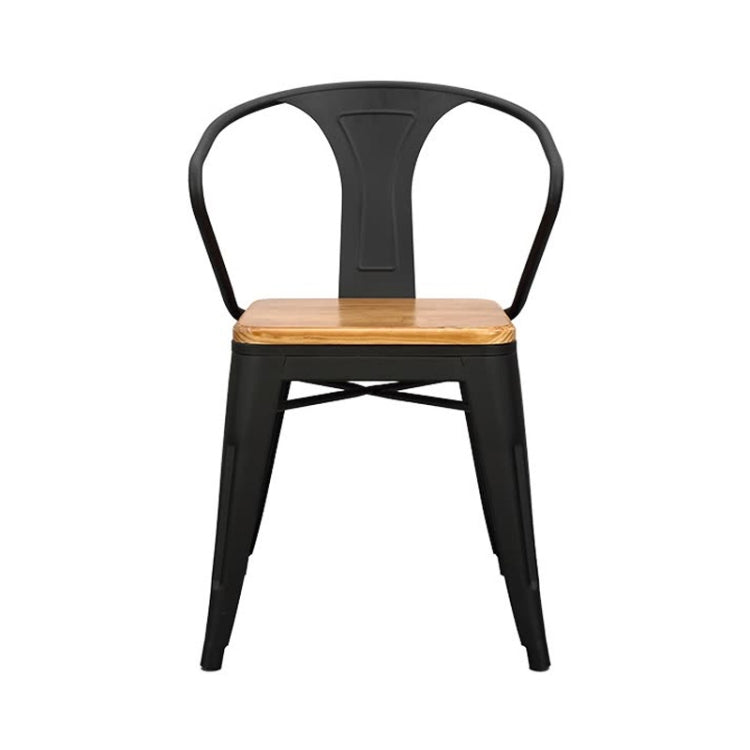 Industrial Wind Wrought Iron Solid Wood Office Lounge Chair