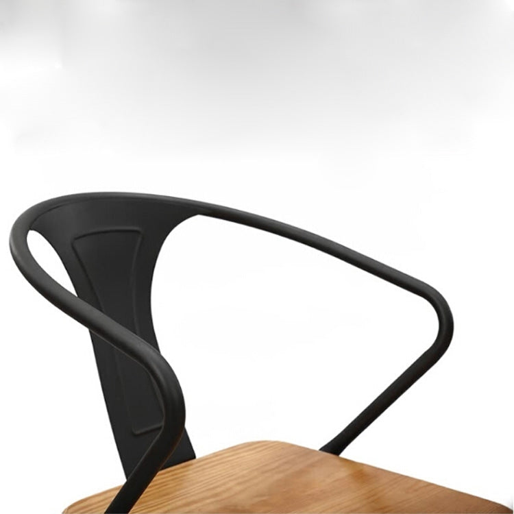 Industrial Wind Wrought Iron Solid Wood Office Lounge Chair