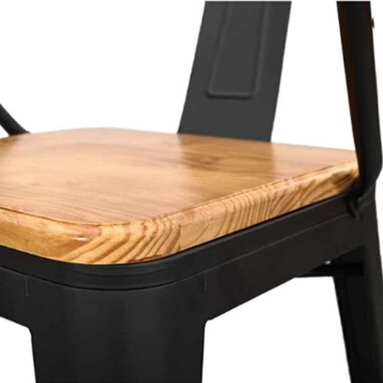 Industrial Wind Wrought Iron Solid Wood Office Lounge Chair