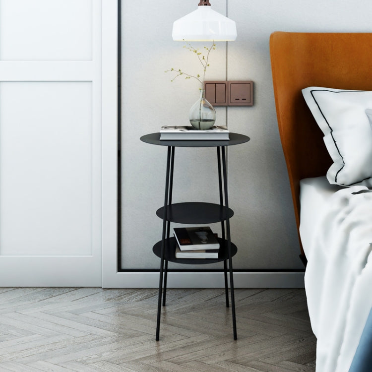 Living Room Small Apartment Simple and Modern Iron Art Small Round Table Coffee Table, Color:Gold