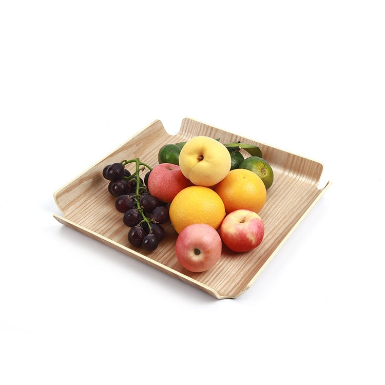 Wooden Dinner Plate Serving Plate Pastry Tray, Specification:883 Ash