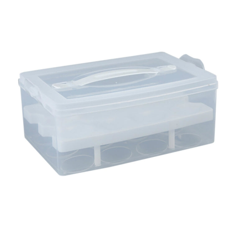 24 Grid Bilayer Organizer Refrigerator Egg Storing Portable Storage Box Container