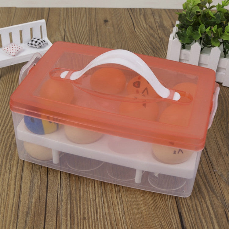 24 Grid Bilayer Organizer Refrigerator Egg Storing Portable Storage Box Container